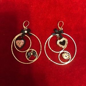 Betsey Johnson Gold Heart Earrings